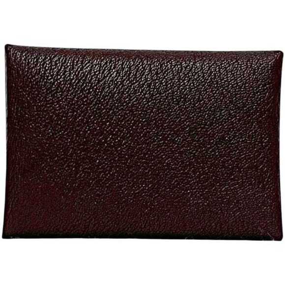 Hermes Hermès Calvi Duo bifold wallet (f-24736) in brown and blue with a leat...